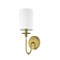 Z-Lite Ella 1 Light Wall Sconce, Rubbed Brass & White 809-1S-RB-WH - alternate 4